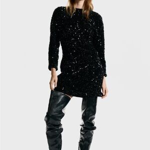 H&M Black Sequin Dress